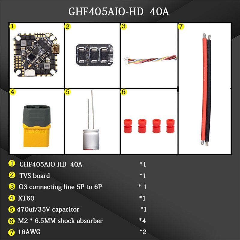 Drone Flight Controller - Controlador de Vuelo AIO ABTI-GHF405AIO-HD 40A