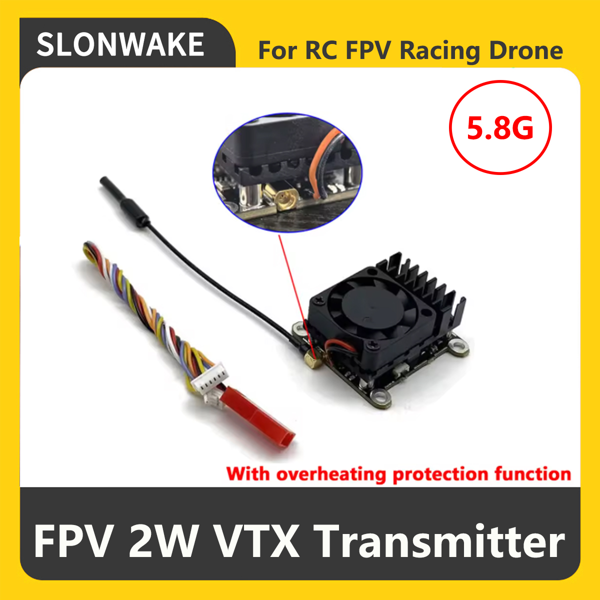 Transmisor FPV VTX SLONWAKE 5. - Drone Frame reseña y precio