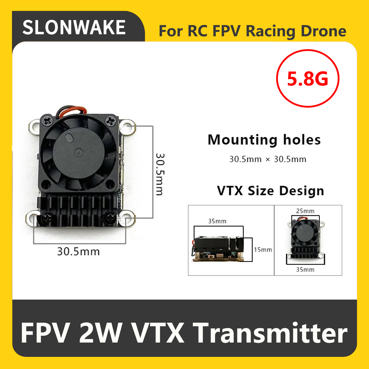 Transmisor FPV VTX SLONWAKE 5. - Drone Frame reseña y precio